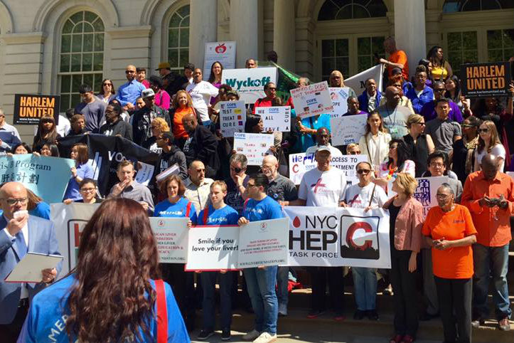 Harlem United at a rally for Hepatitis C awareness