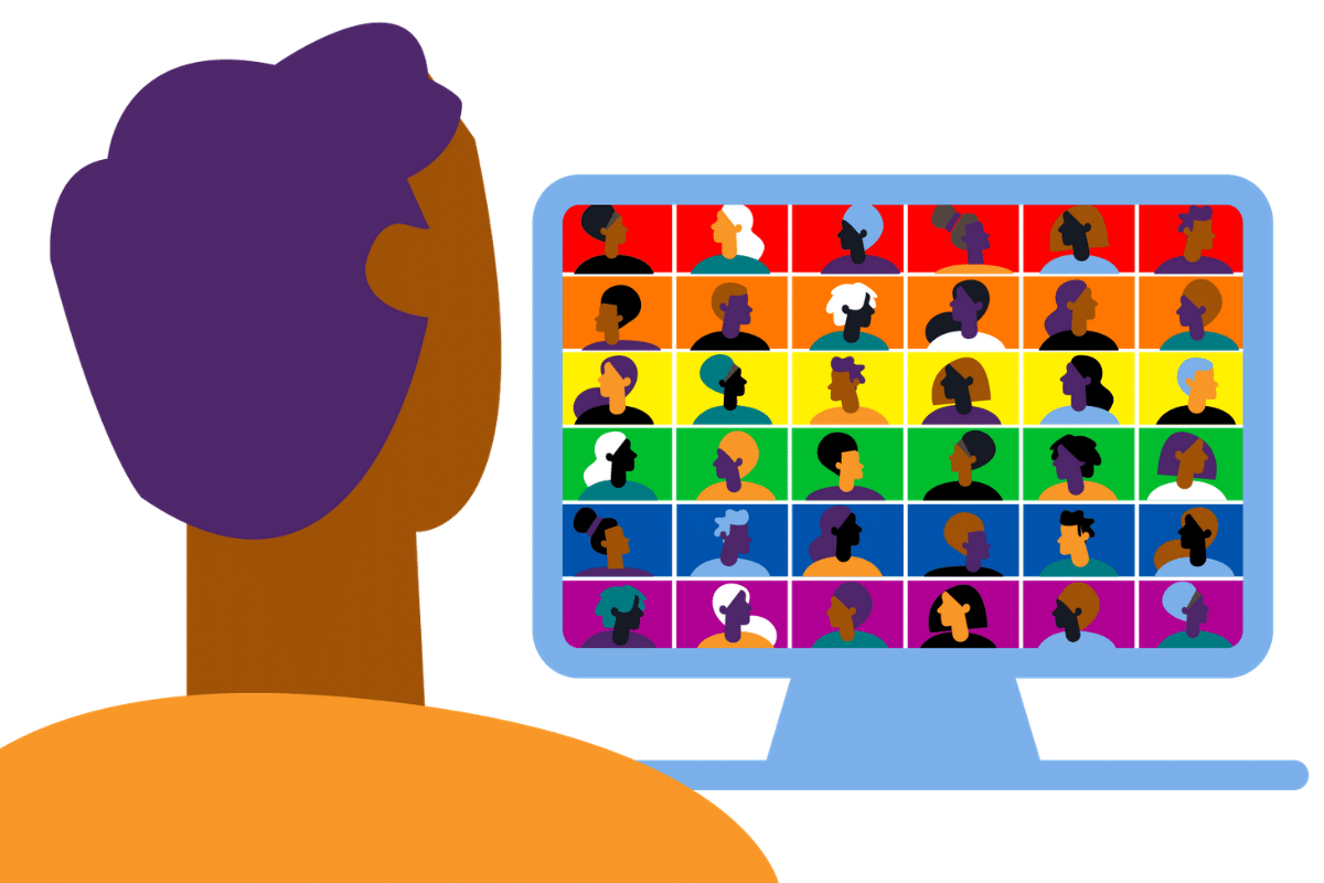 Illustration of virtual pride event